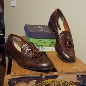 Sesto Meucci Italian brown leather loafers